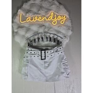 Princess Polly Iconic Mini Skirt Womens 2 Belted Cargo Denim Party Club Vntg Y2K